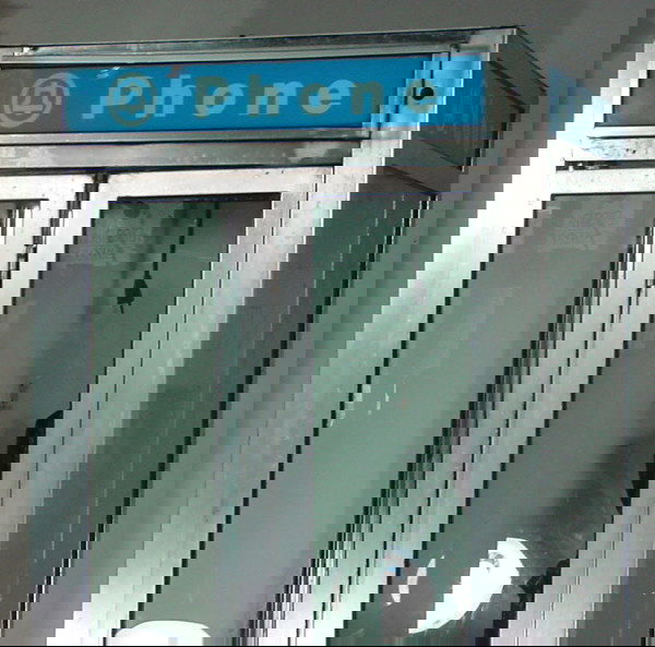 4152 Complete Aluminum & Glass Telephone Booth w/Bell Lot 4152