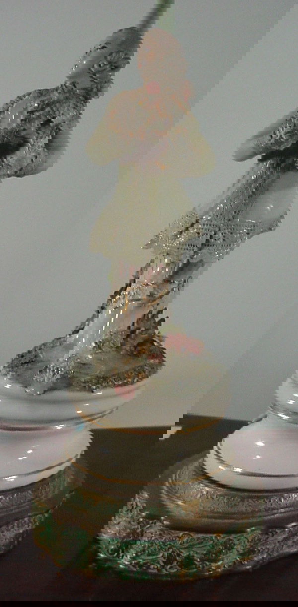 4157 Pair of "Corday" Porcelain Figurine Lamps. Design Lot 4157