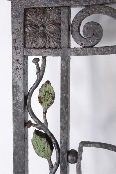 ART NOUVEAU WROUGHT IRON BRONZE GARDEN GATE 1920 : Lot 6