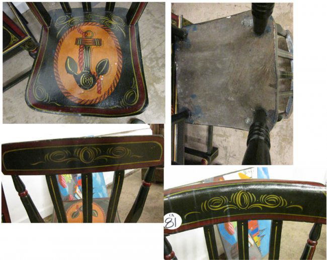 NAUTICAL DECORATED DESK AND CHAIR Lot 81