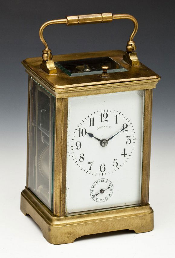 Tiffany & Co. Brass Carriage Clock Lot 167