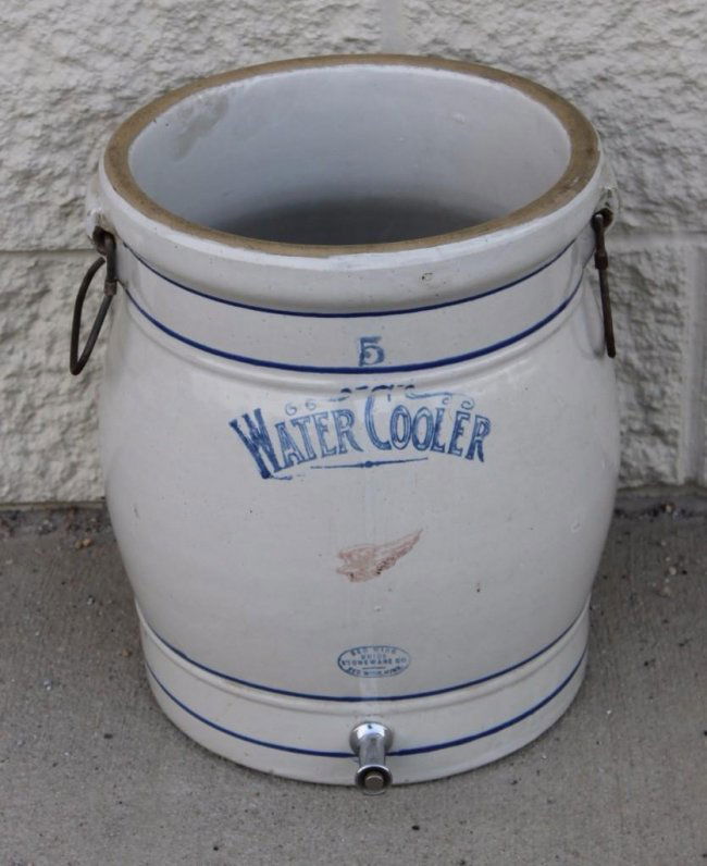 Red Wing Stoneware Crock Water Cooler, 5 Gallon 9" Lot 177