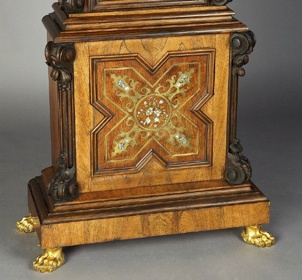 177 Vienna floor regulator clock with brass inlay, Lot 177