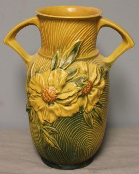 281: 3 Pieces of Peony Pattern Roseville Pottery. : Lot 281