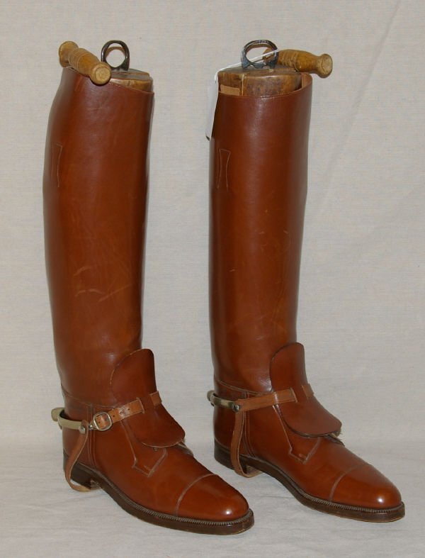 1417: Vintage English Riding Boots & Spurs Manfield : Lot 1417