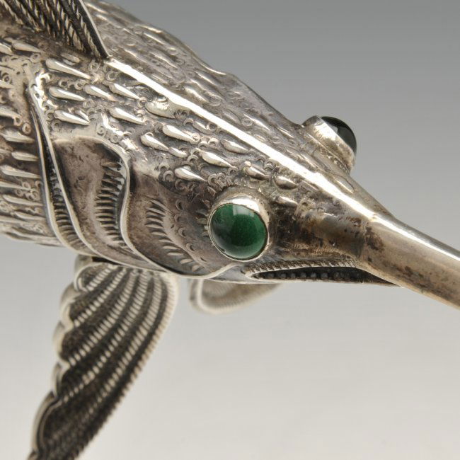 A Spanish articulated figure modelled as a swordfish. Lot 588