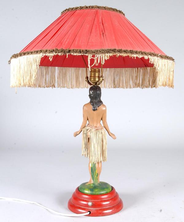 717: Hula Girl Figural Table Lamp with dancing motions, : Lot 717