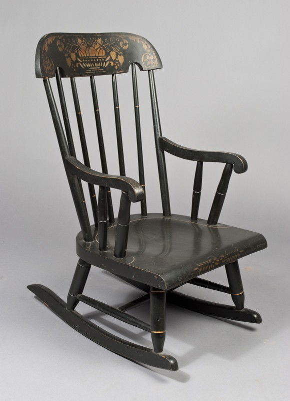 360 A Fine Nichols & Stone Child's Hitchcock Rocker Lot 360