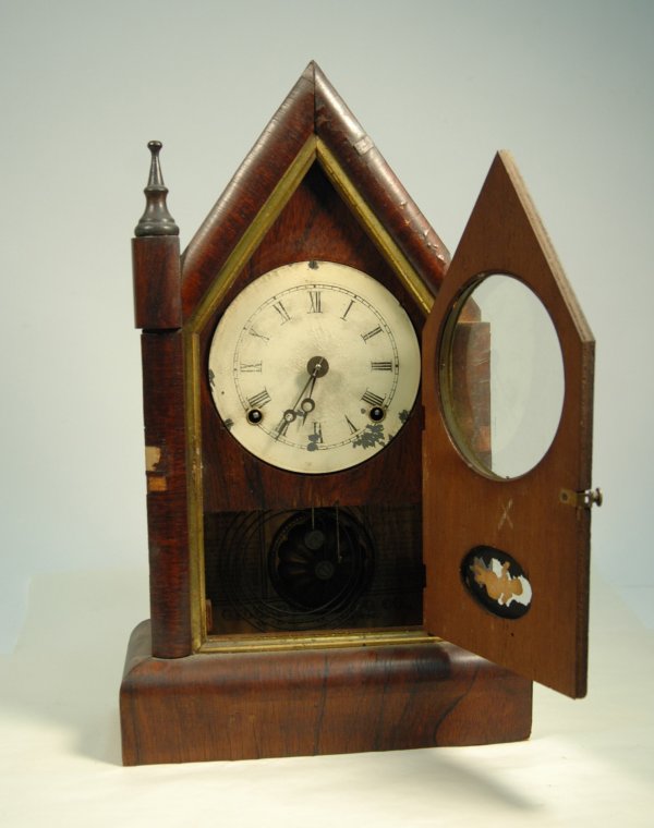 368 Gilbert steeple clock, Gilbert Mf'g Co. Winsted, Lot 368