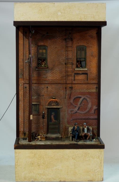 Michael Garman (20th c.) Folk Art Diorama Cityscape : Lot 207