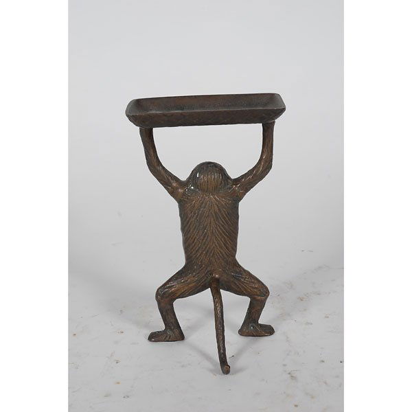 4133 Bronze monkey holding a tray Lot 4133
