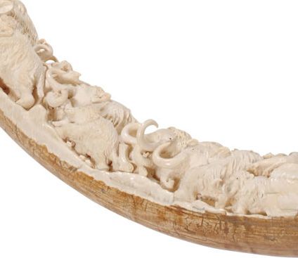 4108A: Rare Hand Carved Mastodon Ivory Mammoth Tusk : Lot 4108A