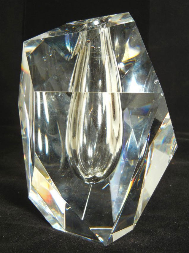 146 Steuben Cut Crystal Prism Vase Lot 146