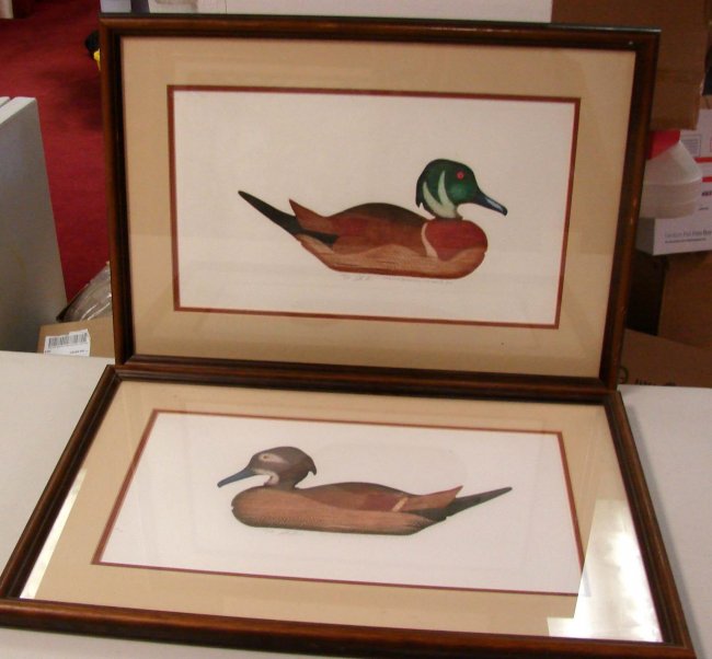 2 Framed Decoy Duck Prints Signed Arthur Nevin Lot 42