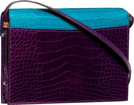 58169: Hermes Shiny Amethyst \u0026amp; Blue Izmir Alligator, Ag : Lot 58169