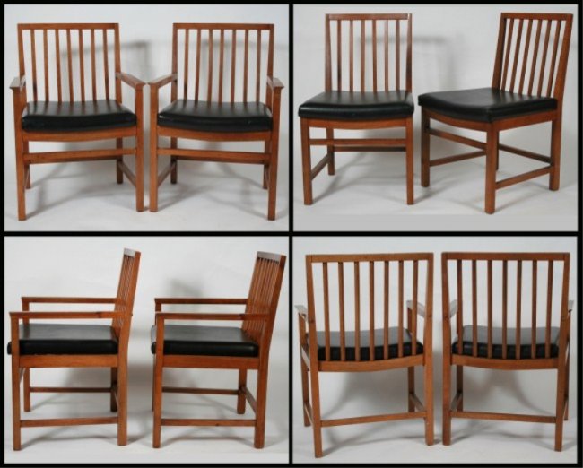 Bernhardt Hibriten MidCentury Walnut Dining Set Lot 19