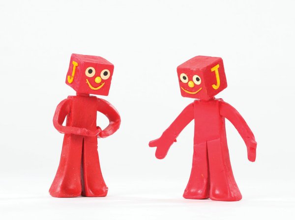 Two red clay Blockhead villains from Gumby: The Movie : Lot 731