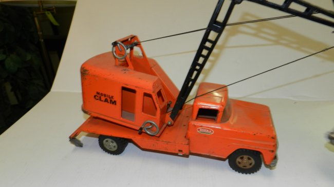 antique metal toy crane